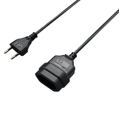 Euro-Verlängerung - Euro-Stecker auf Euro-Kupplung - maximal 600 W - 300 cm - schwarz