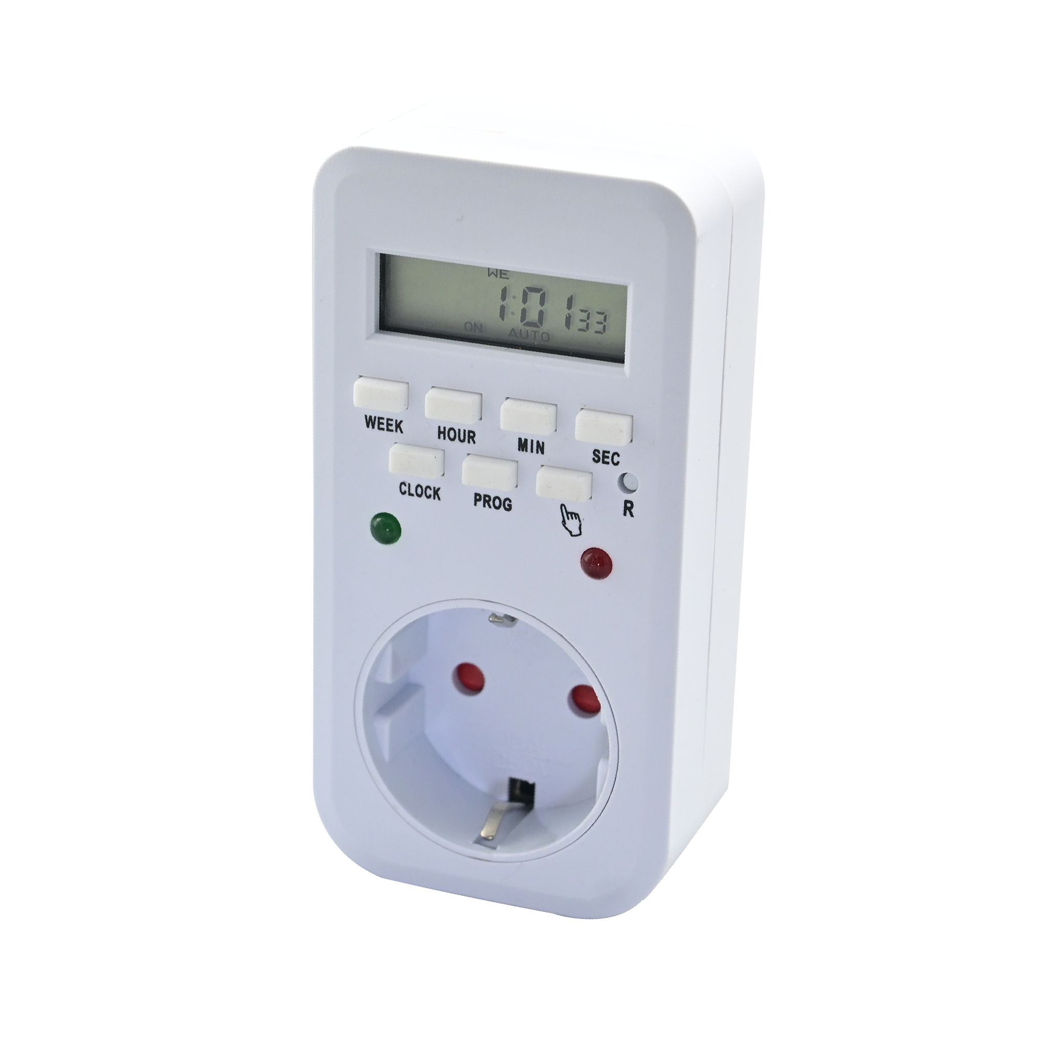 Digitale Wochen-Zeitschaltuhr - 3 Schalterstellungen - programmierbar - 16 A - 3680 W - weiß