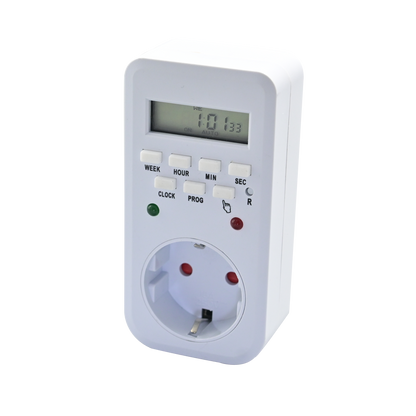 Digitale Wochen-Zeitschaltuhr - 3 Schalterstellungen - programmierbar - 16 A - 3680 W - weiß