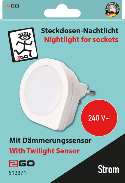 Steckdosen-Nachtlicht - LED - Dämmerungssensor - weiß
