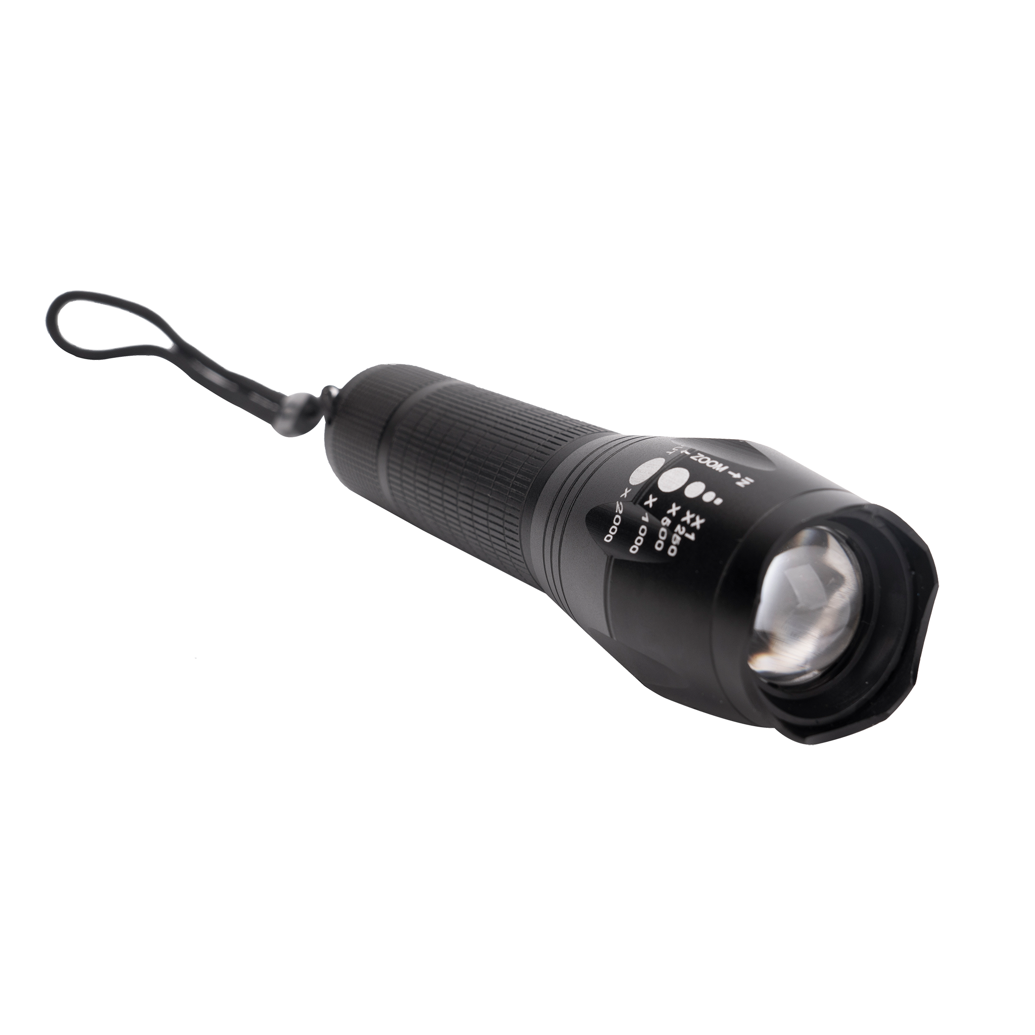 Taschenlampe "Travel" - Aluminium-Gehäuse - 380 Lumen - 300 m Reichweite - zoombar - 3 Modi - schwarz