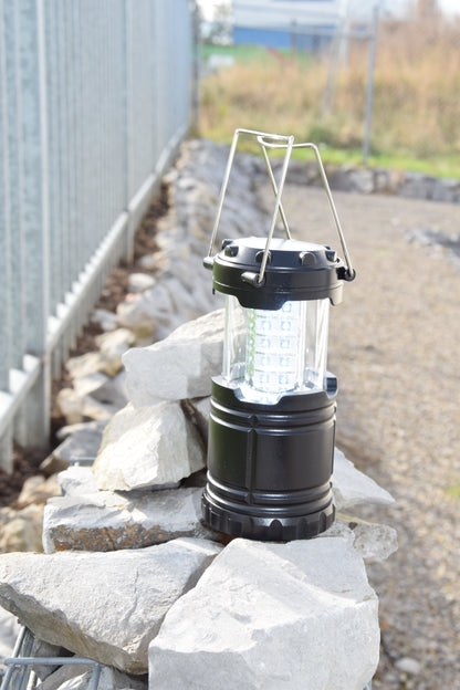 LED Laterne - "Camp" - 140 Lumen - 30 LEDs - stellbar & hängbar - schwarz