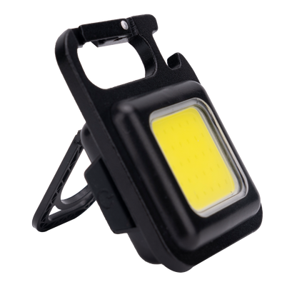 LED Multifunktionsleuchte "Akkuclip" - aufstellbar - hängbar - Magnet auf der Rückseite - ultrahell - schwarz