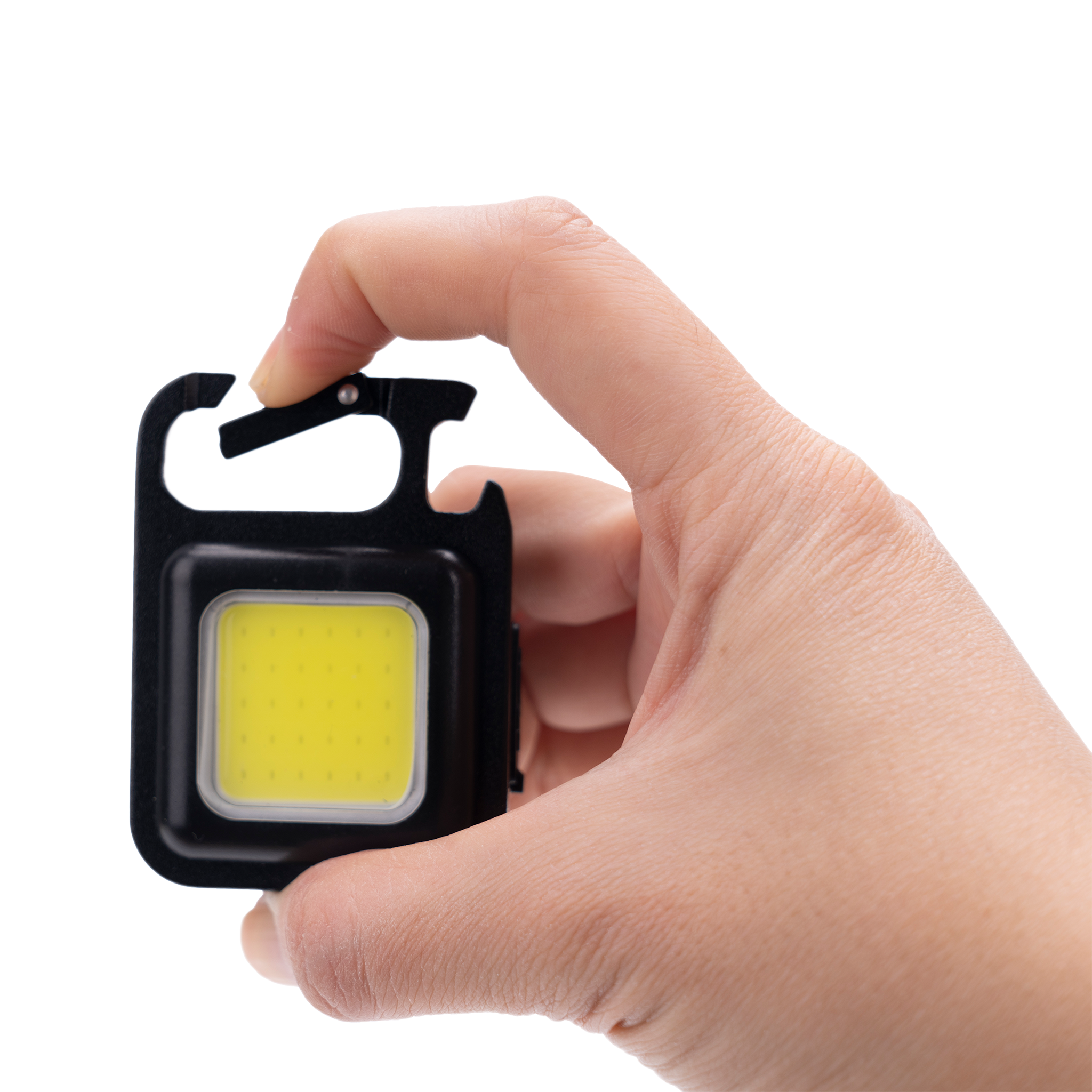 LED Multifunktionsleuchte "Akkuclip" - aufstellbar - hängbar - Magnet auf der Rückseite - ultrahell - schwarz