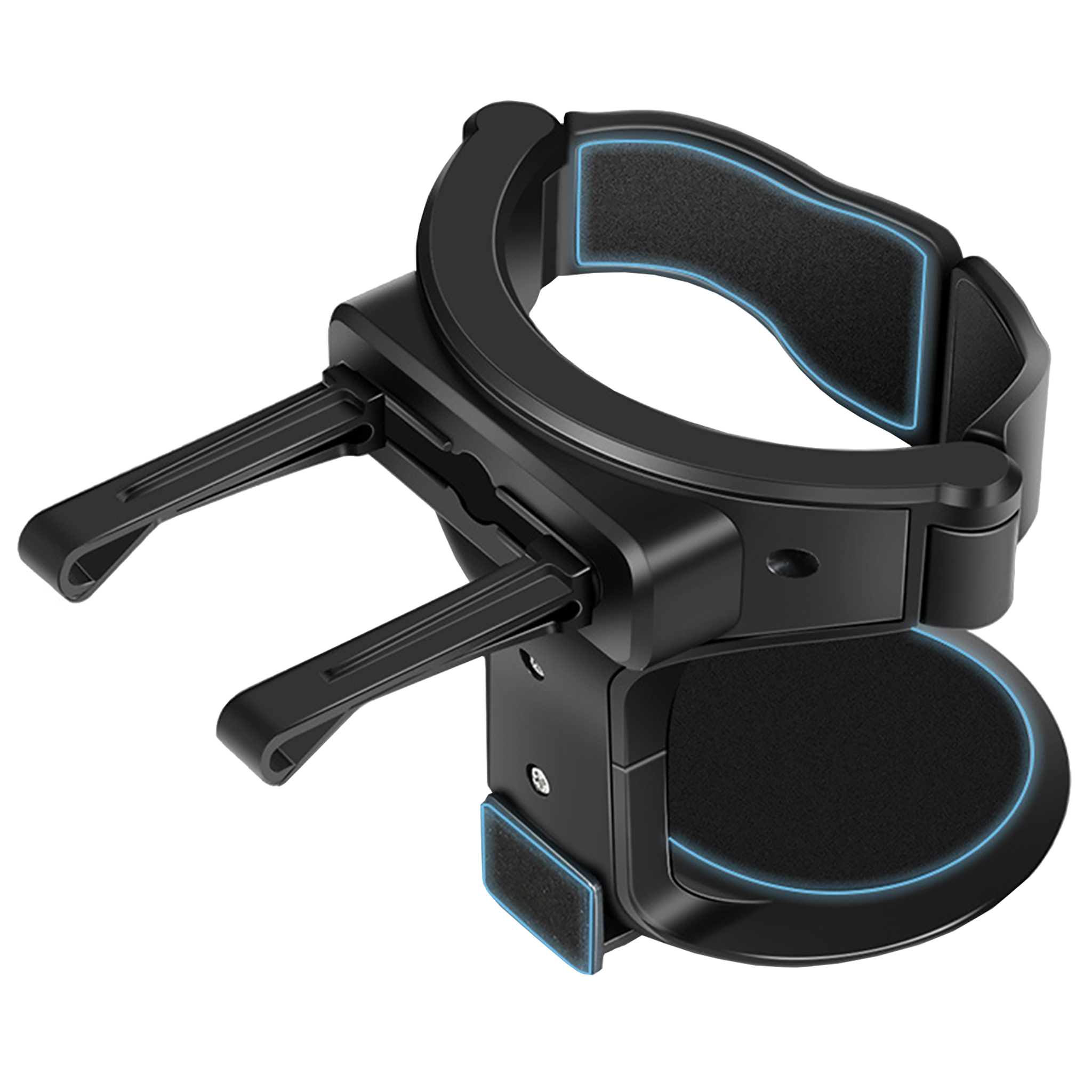 Getränke-Halter - für die Lüftung - 5,5 cm bis 8,0 cm Durchmesser - Anti-Rutsch-Pads - schwarz