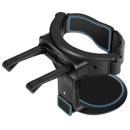 Getränke-Halter - für die Lüftung - 5,5 cm bis 8,0 cm Durchmesser - Anti-Rutsch-Pads - schwarz