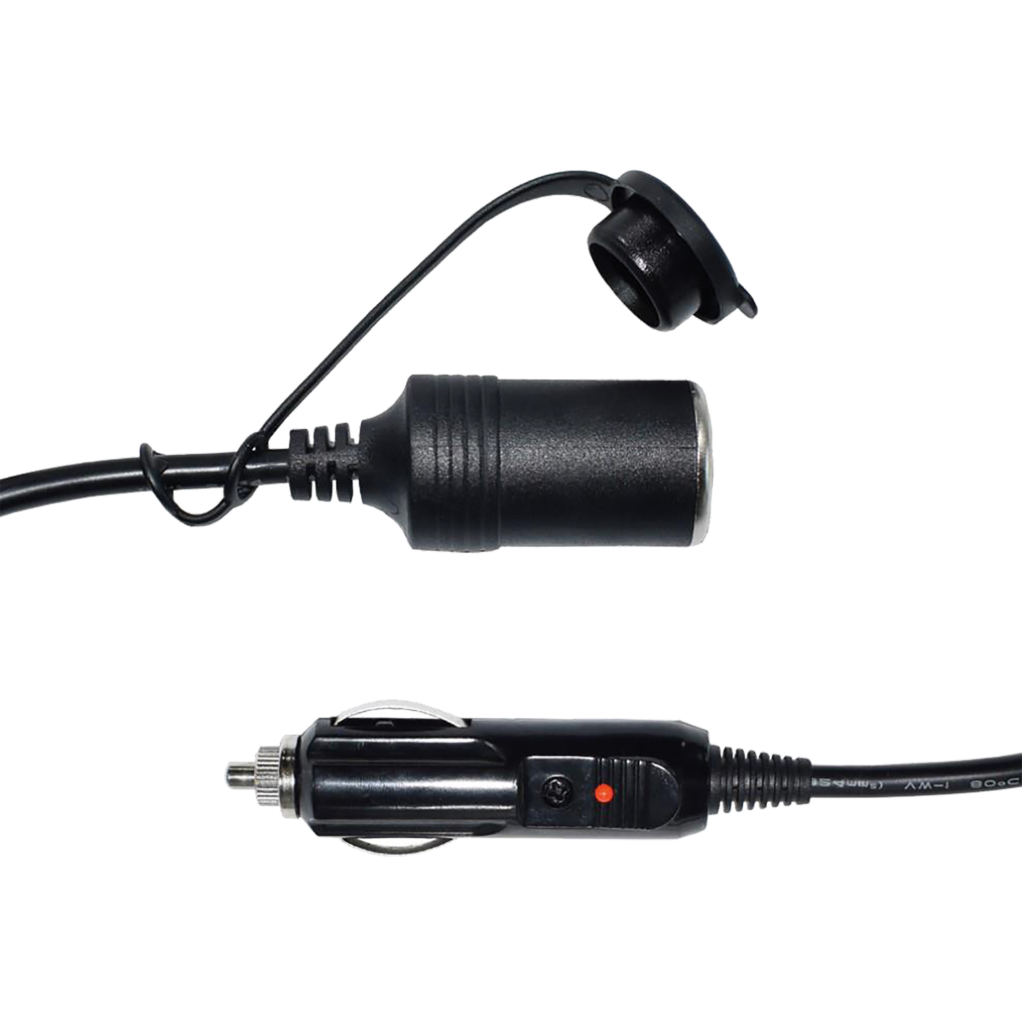 Zigarettenanzünder-Verlängerung - Stecker auf Kupplung - 250 cm - schwarz