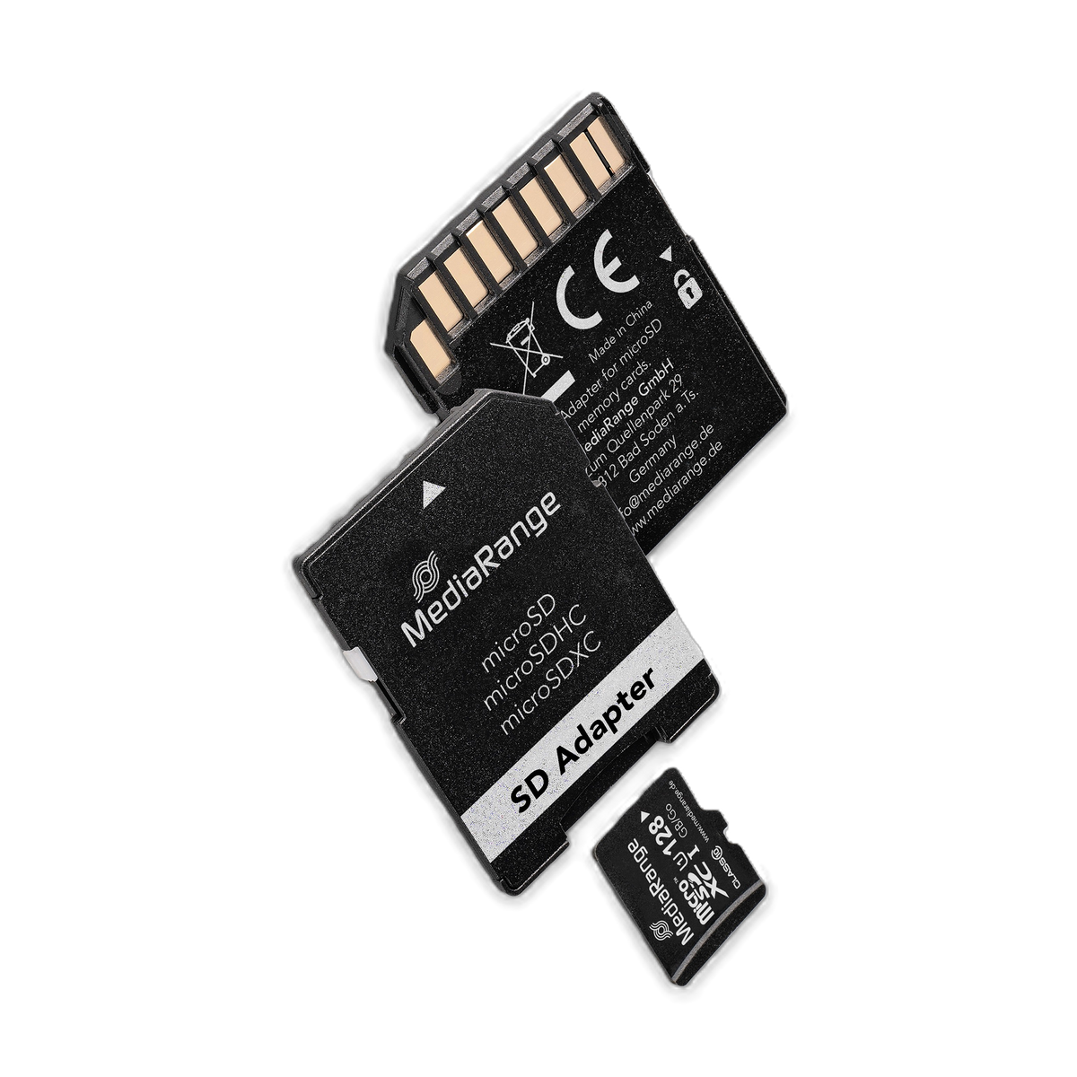 MediaRange microSDXC Speicherkarte mit SD-Adapter - UHS-I / Class 10 - 128 GB