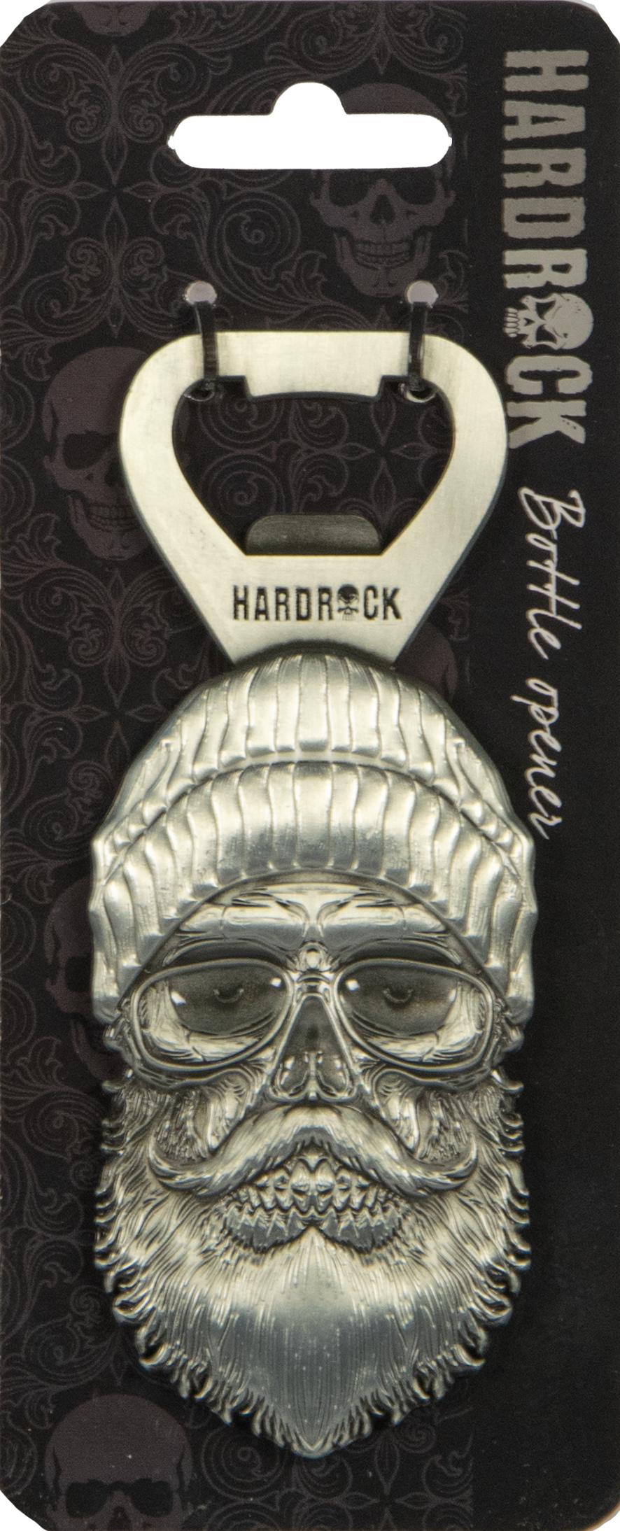 Metall-Flaschenöffner mit Magnet – HardRock, Motiv „Bart“