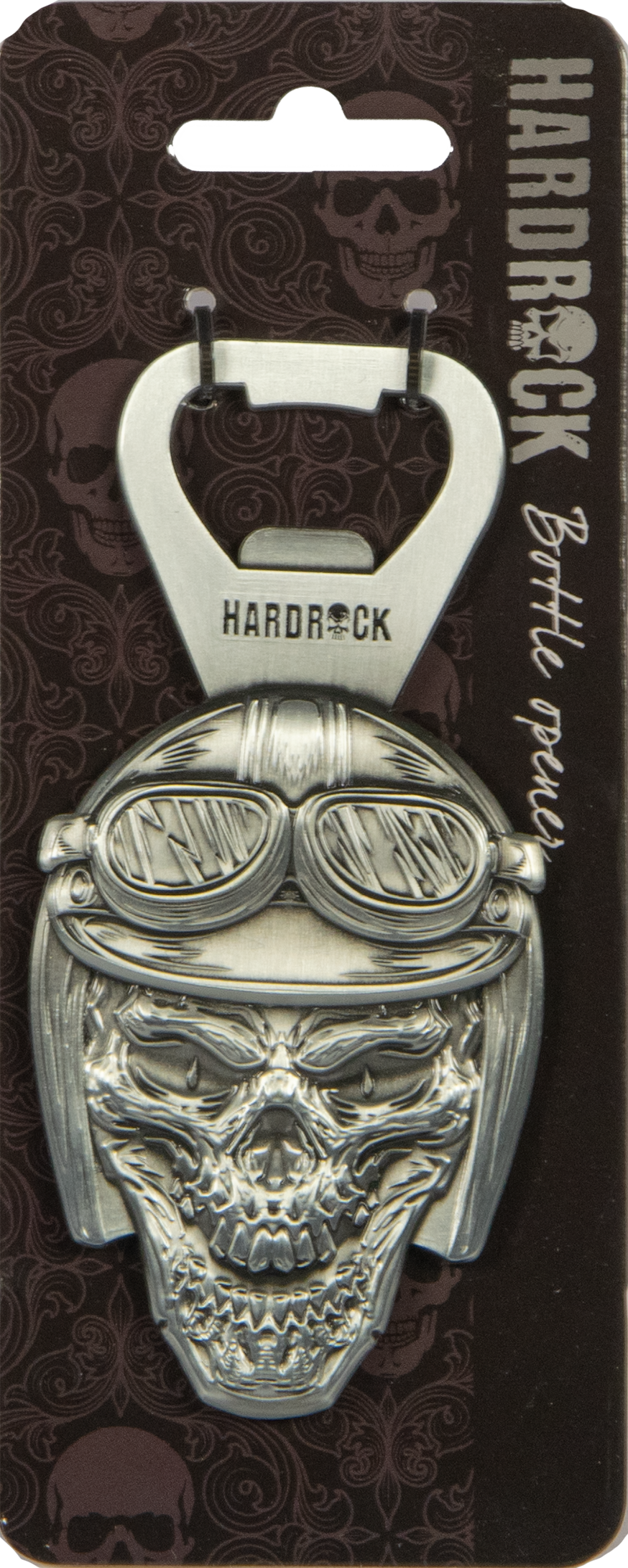 Metall-Flaschenöffner mit Magnet – HardRock, Motiv „Helm“