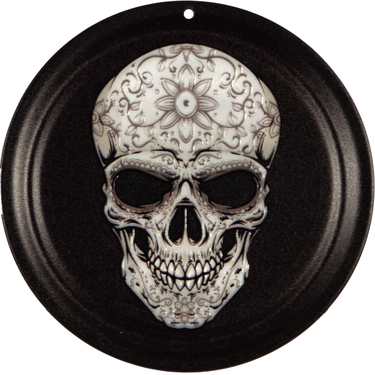 Metall-Untersetzer mit Korkboden – HardRock, Motiv „Totenkopf“