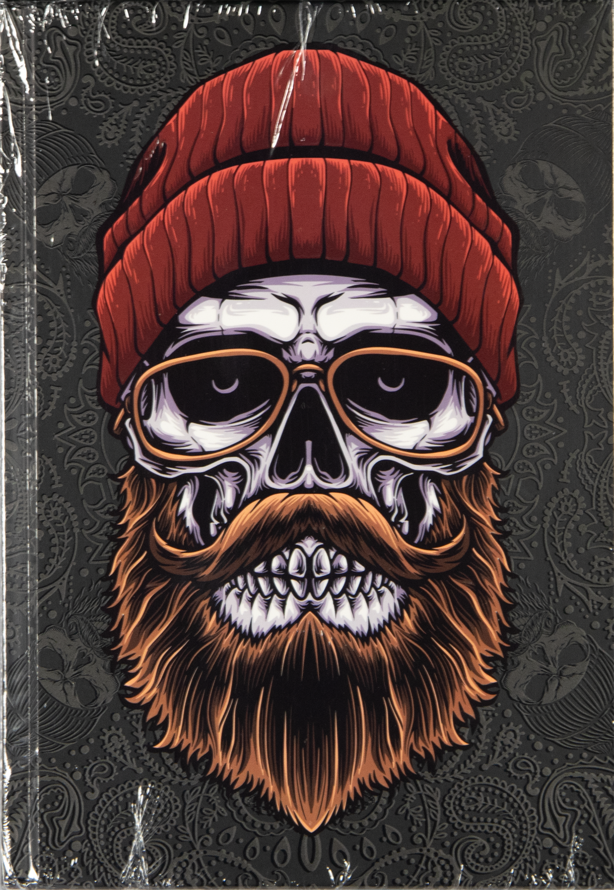 Notizbuch DIN A5 – HardRock, Motiv „Totenkopf mit Brille“