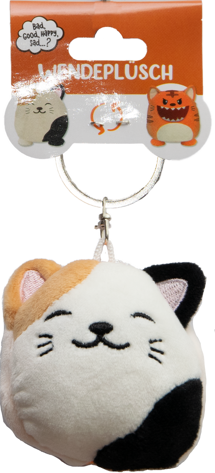 Schlüsselanhänger Wende-Plüsch, Motiv „Cat / Tiger“