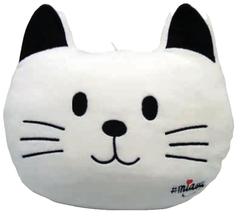 Deko Plüschkissen – 15 cm – Miaou, Farbe Weiß