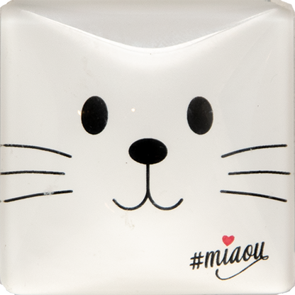 Magnet im Katzendesign – Miaou, Farbe Weiß