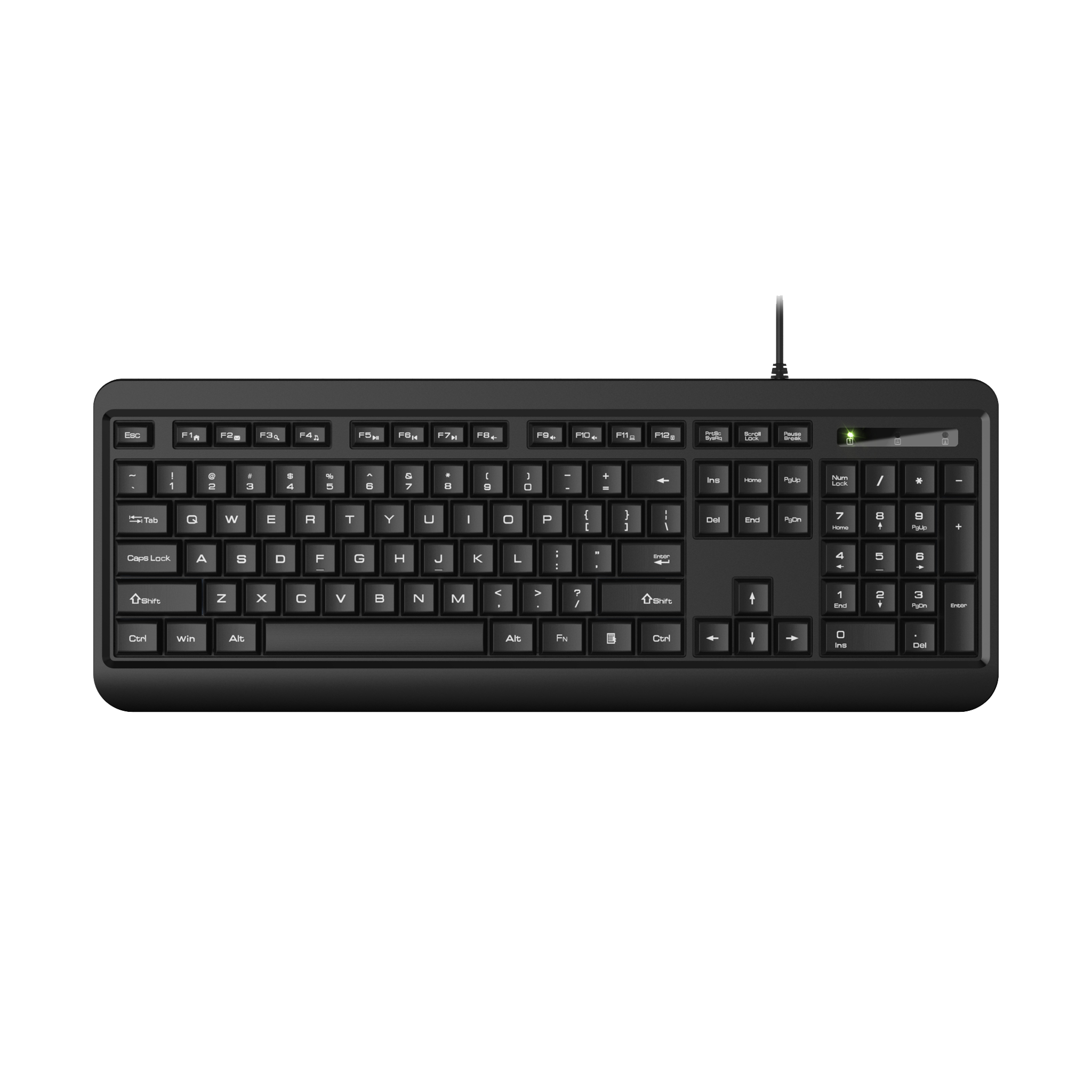 USB-Tastatur - kabelgebunden - 105 Tasten - QWERTZ - 150 cm Kabellänge - schwarz