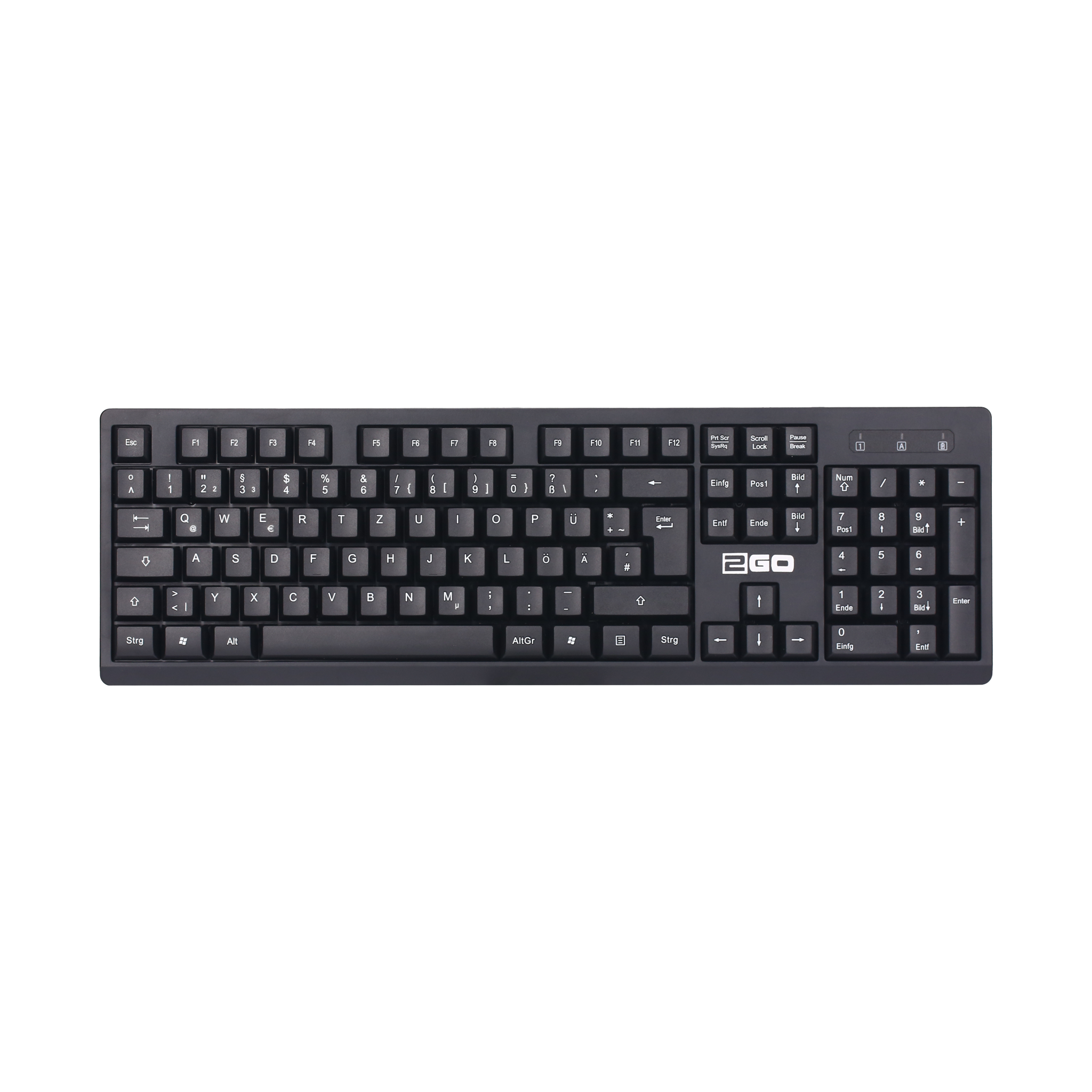 Funktastatur - 2,4GHz - 105 Tasten - QWERTZ - inklusive 1x AA-Batterie - schwarz