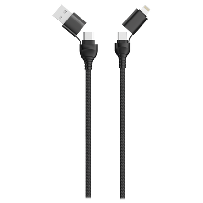 Ready2Sell Strip USB A / USB Type-C Multi-Ladekabel - Nylonummantelung - rot & blau & schwarz - 12 Stück