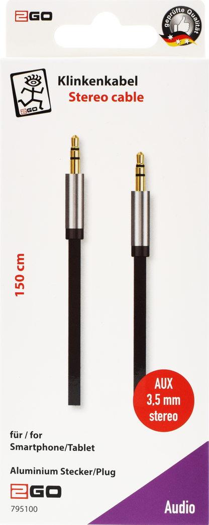 AUX Stereo-Audio-Kabel - schwarz