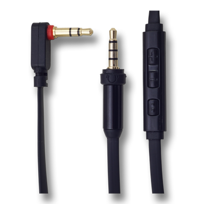 Audio-Kabel - Klinke auf Klinke - mit Mikrofon und Lautstärkeregelung - Winkelstecker - 100 cm