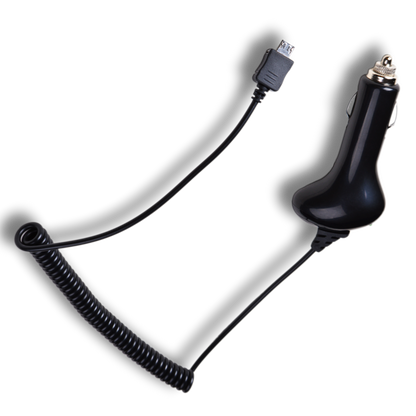 Kfz-Ladegerät 12 V / 24 V mit Spiralkabel - Micro-USB - 1000 mA - schwarz