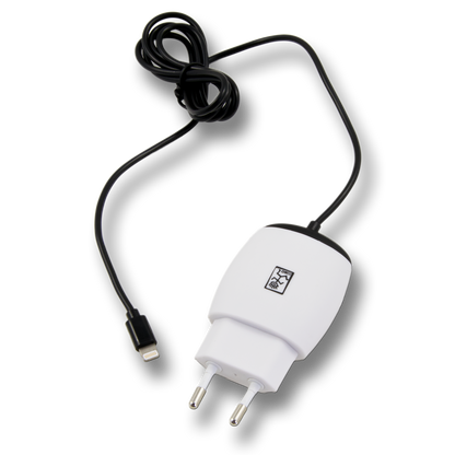 Netz-Ladegerät - MFI zertifiziert - Apple 8-Pin & 1 x USB A - 12 W - 2400 mA - schwarz