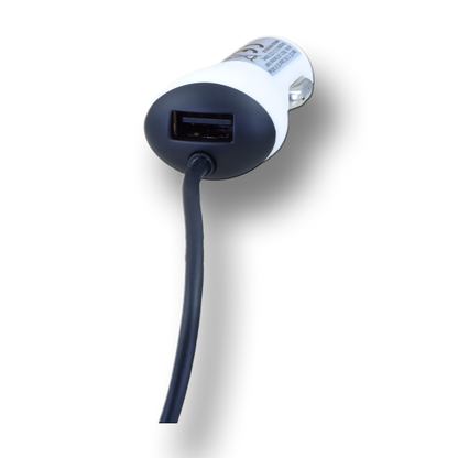 Kfz-Ladegerät / MFI zertifiziert / Lightning & 1 x USB A / 12 W / 2400 mA / schwarz-weiß