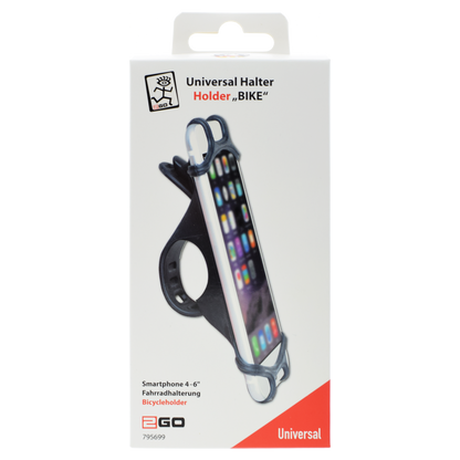 Universal Halter "Bike" - Silikon - schwarz - Verpackung