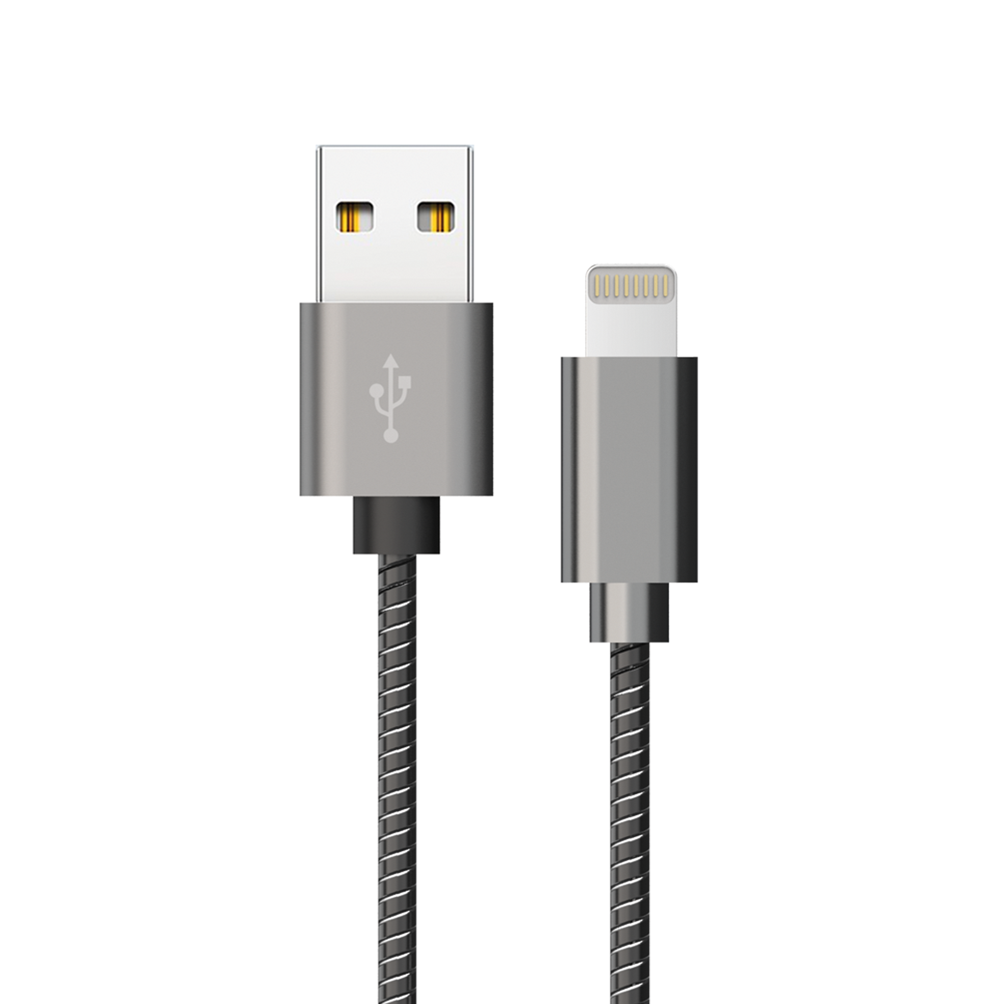 USB Datenkabel Luxury - USB A auf Lightning - Metallummantelung - 100 cm - silber