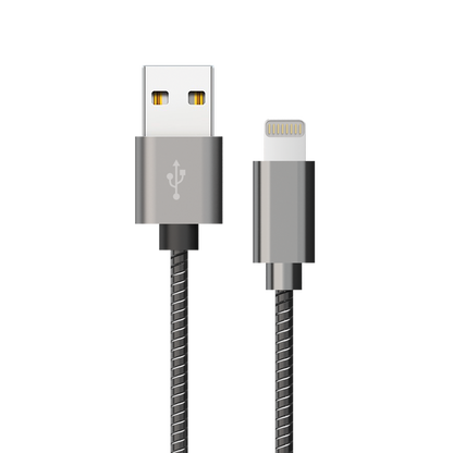 USB Datenkabel Luxury - USB A auf Lightning - Metallummantelung - 100 cm - silber