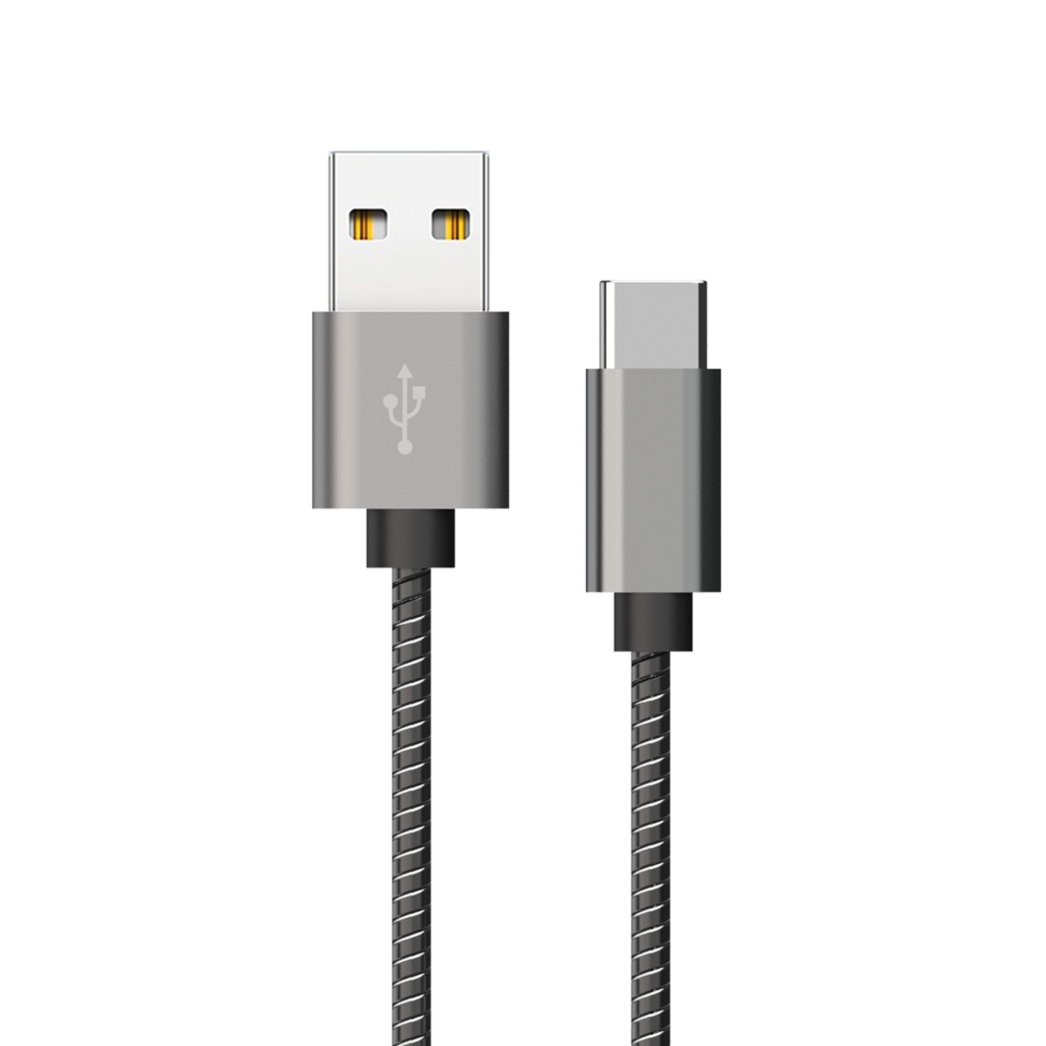 USB Datenkabel "Luxury" - 2 Anschlussvarianten - 100 cm - grau