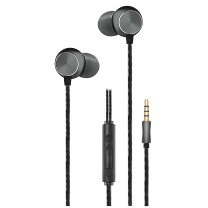 In-Ear-Headset "Deluxe" - Aluminium-Gehäuse - Rufannahme - Lautstärkeregelung - Klinkenstecker - anthrazit