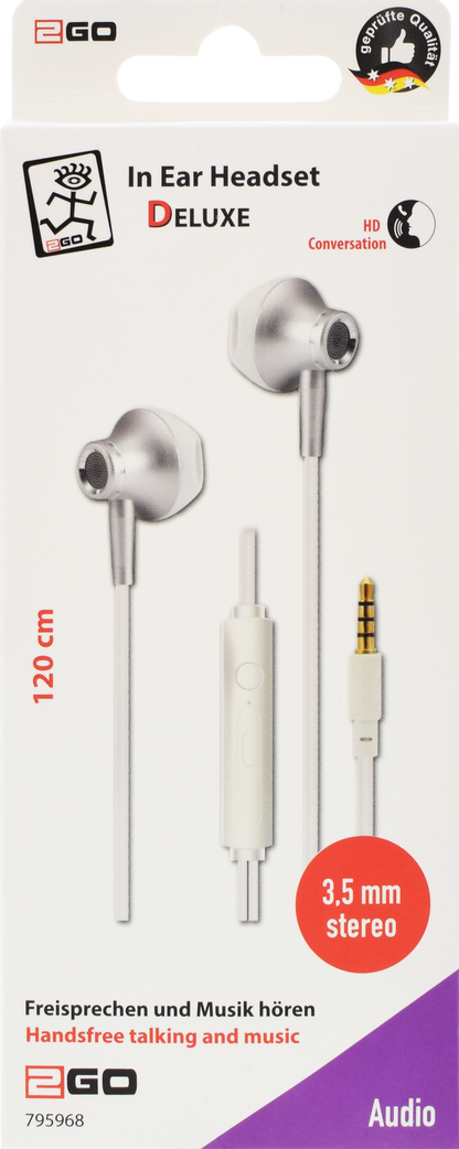 In-Ear Stereo-Headset weiß / silber