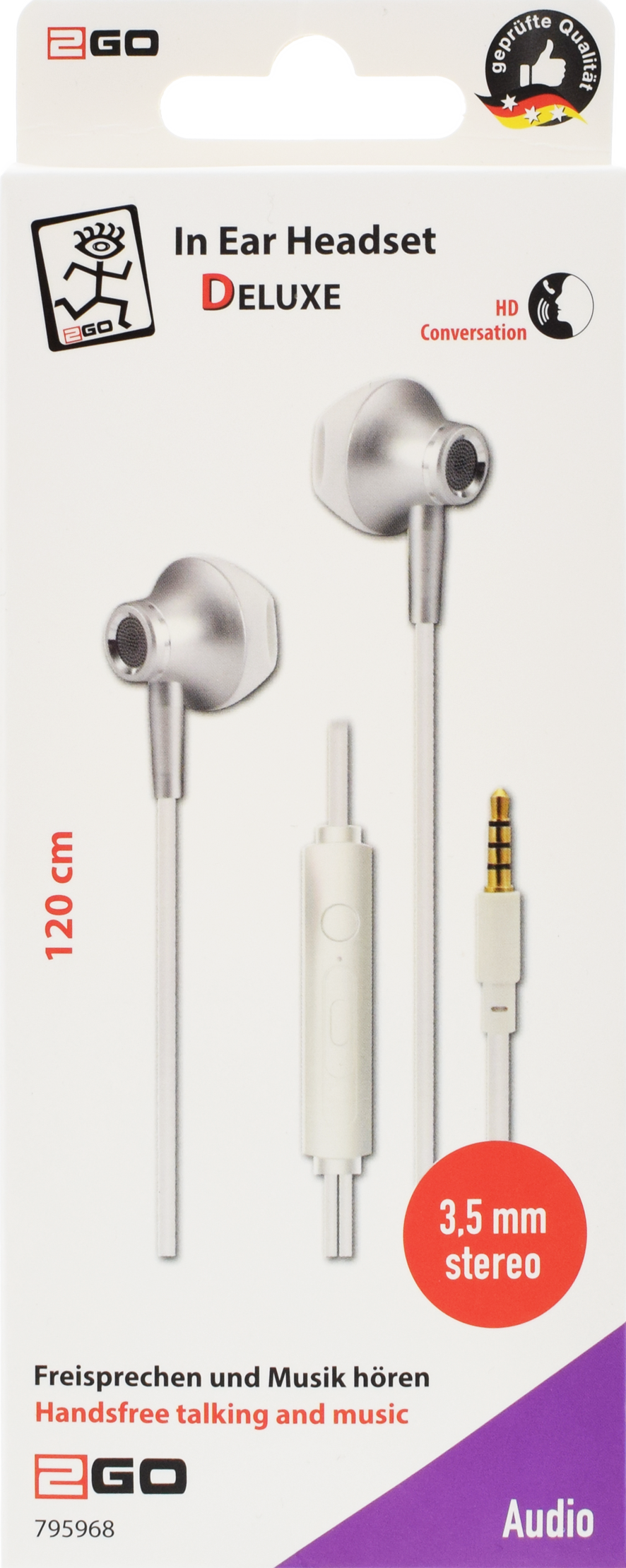 In-Ear Stereo-Headset weiß / silber
