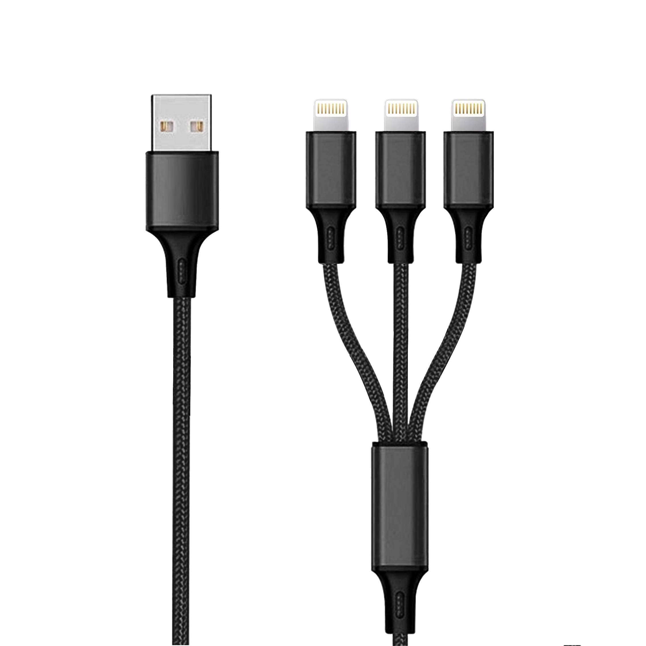 3 in 1 USB Ladekabel - schwarz - 150 cm