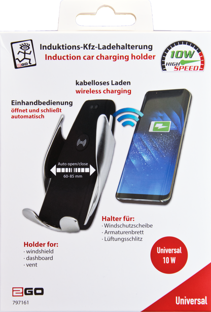 Universal Smartphone-Halterung mit "Wireless Charging"-Funktion