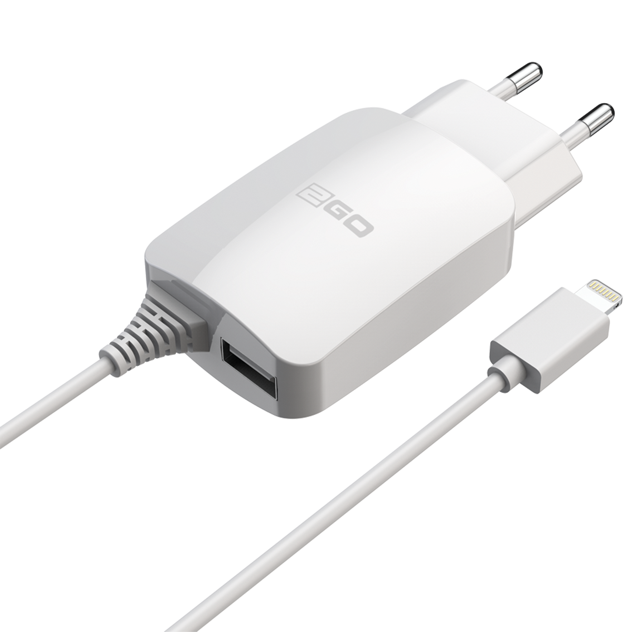 Netzladegerät - 100 V - 240 V - mit 140 cm Lightning Kabel und USB A Buchse - 2400 mA - 12 W - weiß
