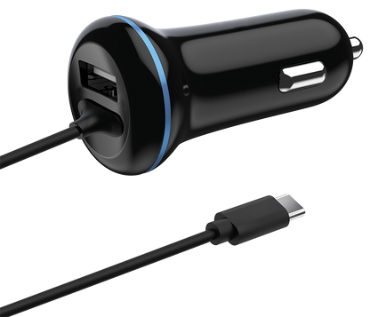 Kfz-Ladegerät DUO 12 V / 24 V - schwarz