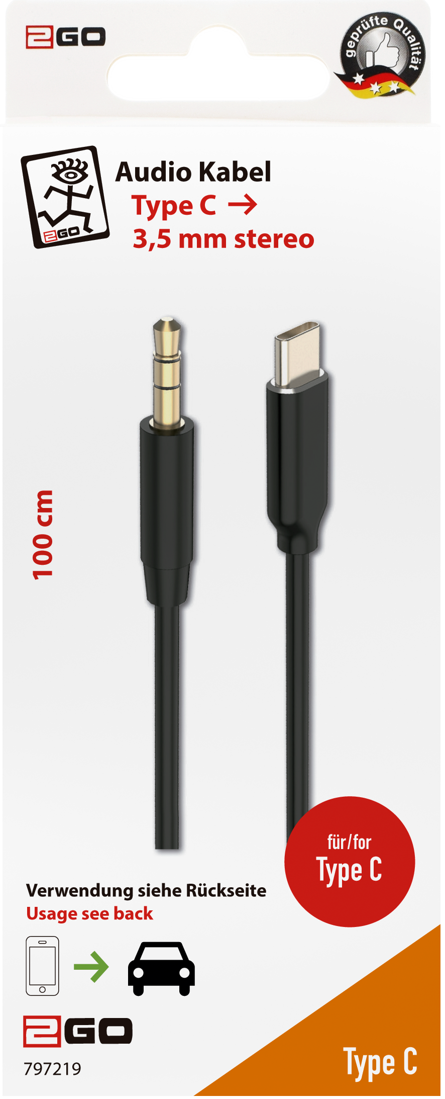 AUX / MP3 Audiokabel