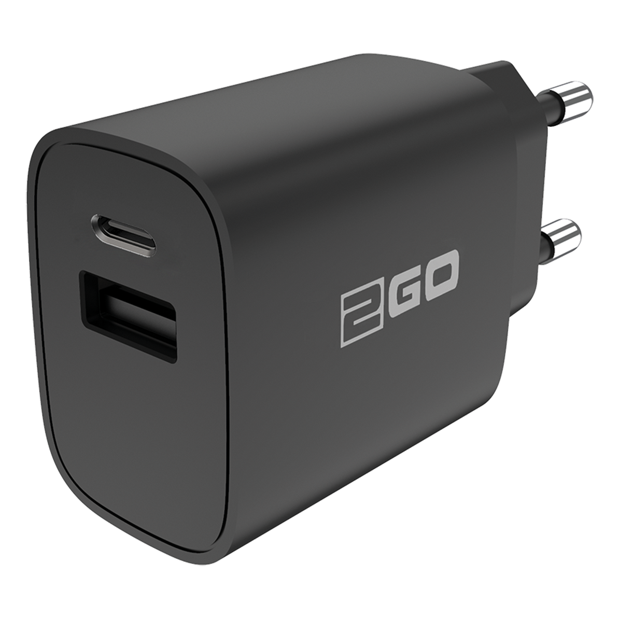 USB Netz-Ladegerät 100 V - 240 V - 1 x USB A und 1 x USB Type-C - 3000 mA - 20 W - schwarz