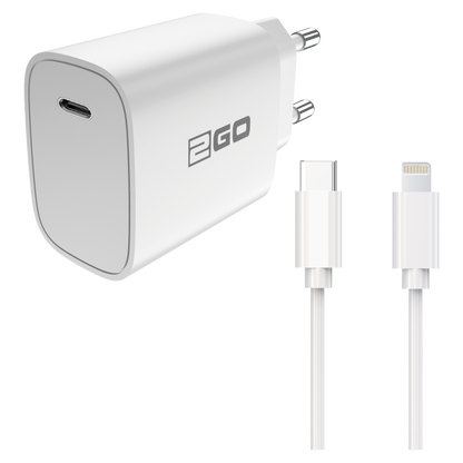 Netz-Ladeset 100 V - 240 V - 1 x USB Type-C - USB Type-C auf Lightning-Kabel - 3000 mA - 20 W - weiß