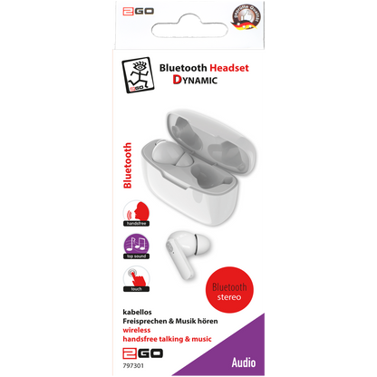 Headset "TWS Dynamic" - Ladebox - Touch-Steuerung - weiß - Verpackung