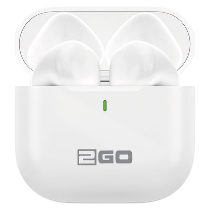 Bluetooth Headset "Mini" - Ladebox - Touch-Steuerung - weiß - Hörer in Ladebox