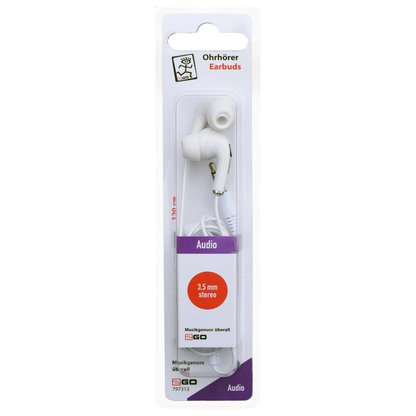 In-Ear Stereo-Ohrhörer - Klinkenstecker - weiß - Verpackung