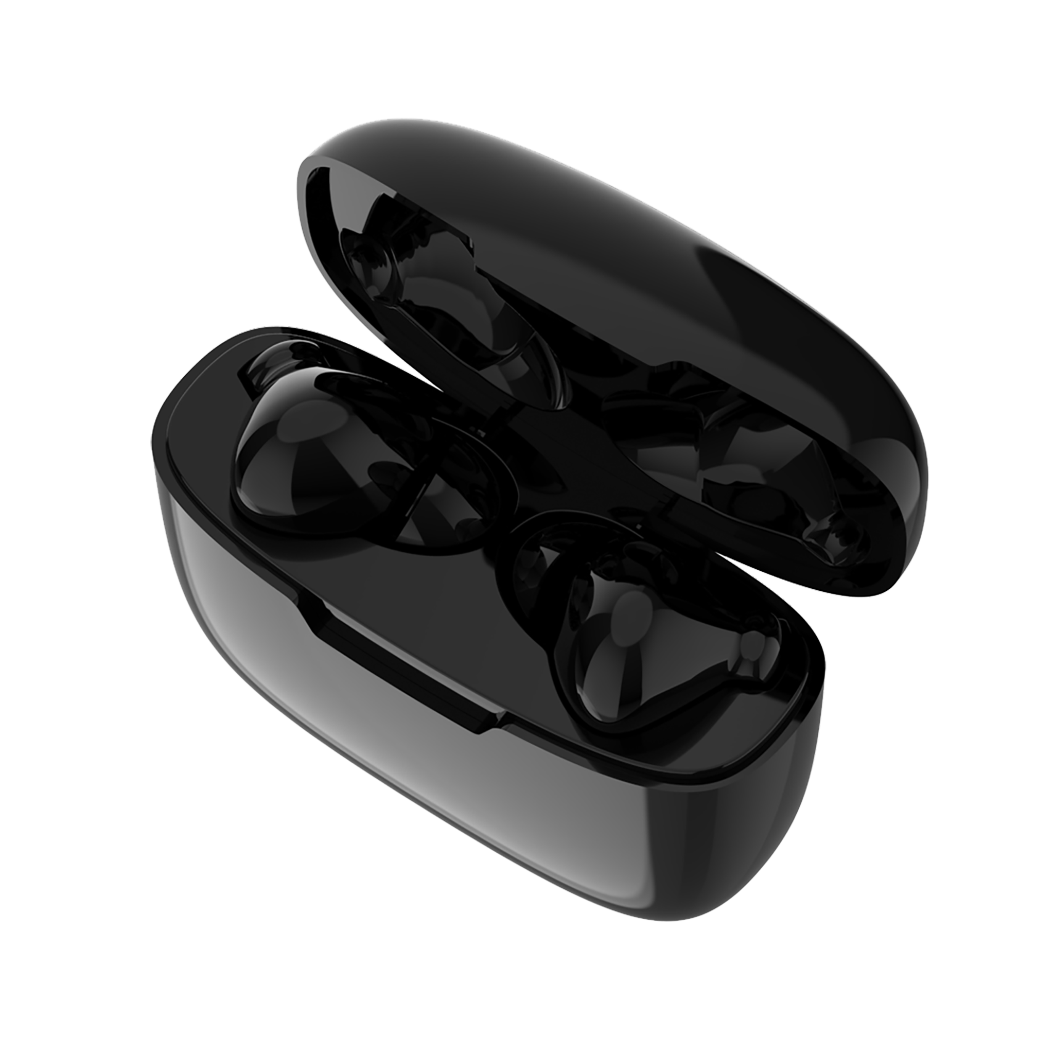 Headset "TWS Dynamic" - Ladebox - Touch-Steuerung - schwarz - Ladebox diagonal
