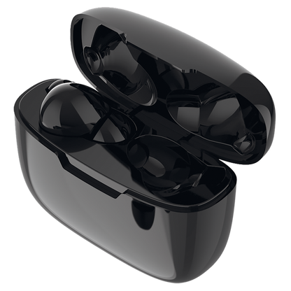 Headset "TWS Dynamic" - Ladebox - Touch-Steuerung - schwarz - Box diagonal