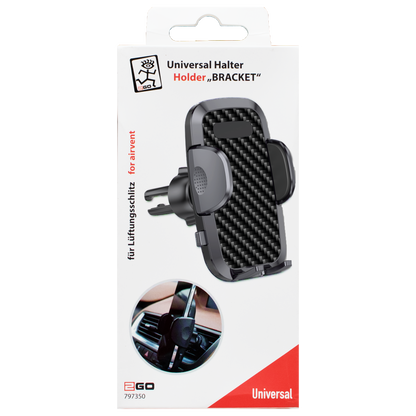 Halter "Bracket" - Carbon Look - 53 mm - 95 mm Breite - Lüftungsschlitz - schwarz - Verpackung
