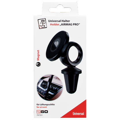 Halter "Airmag Pro" - Magnet - 360° drehbar - schwarz - Verpackung