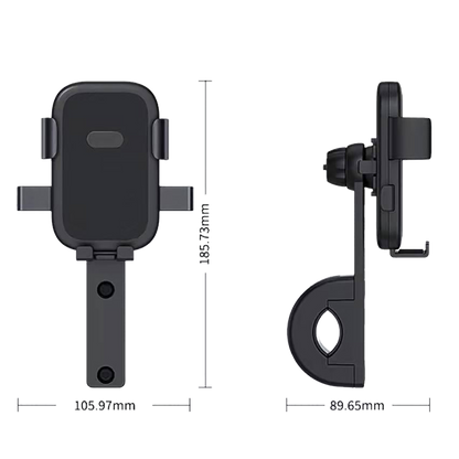 Halter "Comfort" - Einhandbedienung - mechanische Verriegelung - 67 mm - 95 mm Breite - schwarz - Abmessungen