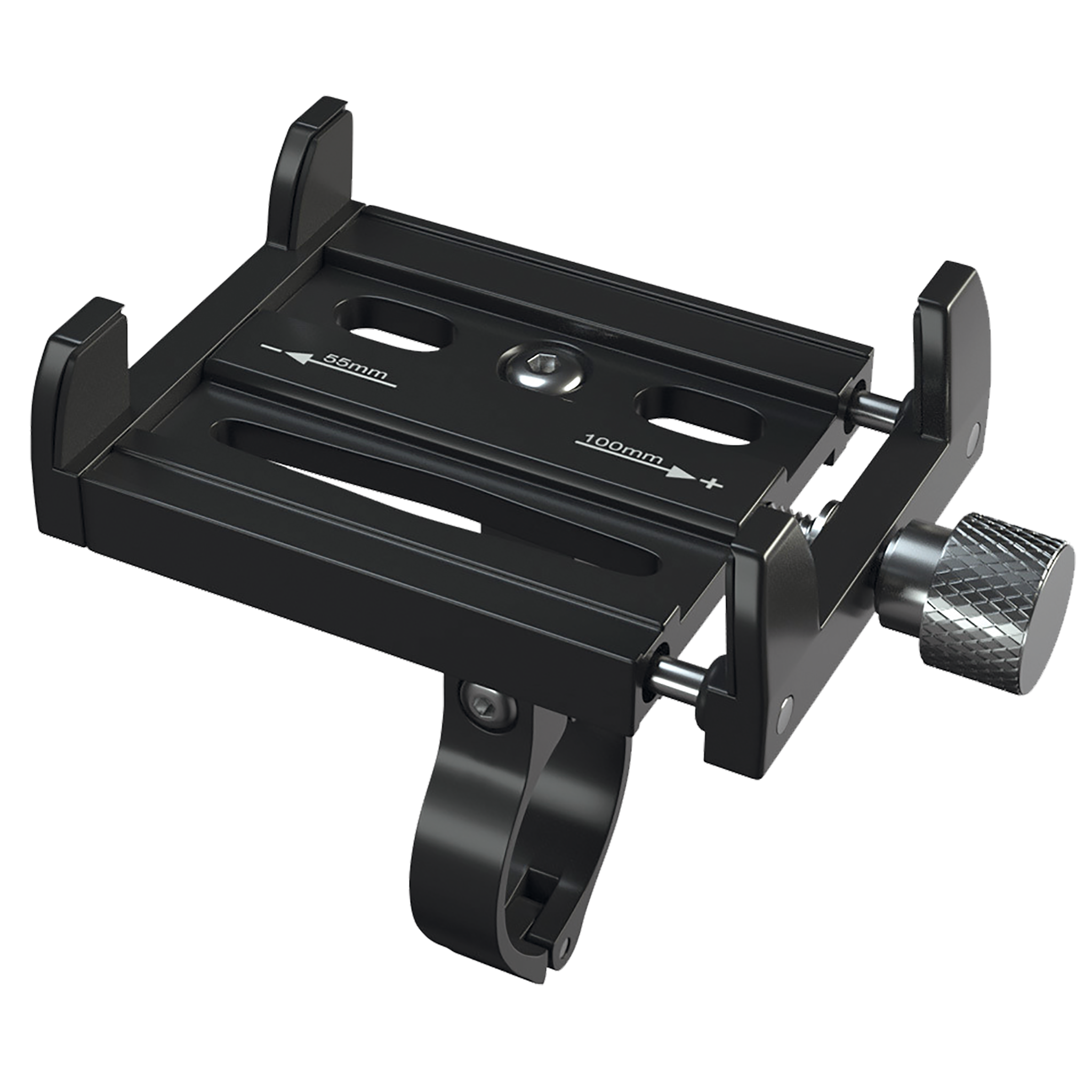 Halter "Luxury" - Aluminium - 55 mm bis 100 mm Breite - schwarz